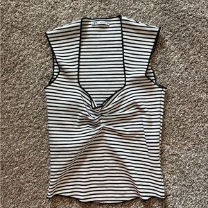 Zara Striped Sleeveless Blouse